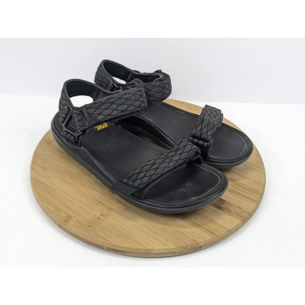 Teva Terra Float 2 Knit Black Grey Sandals Mens 9 Adjustable Outdoor Summer